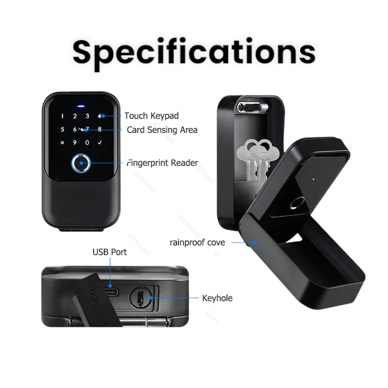 Hosture TTLock Smart Fingerprint Key Lock Box – Secure, Smart, and Perfect for Rentals